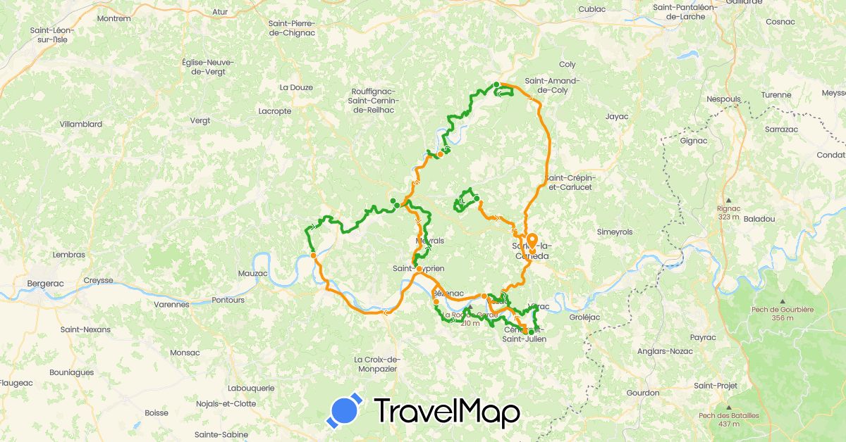 TravelMap itinerary: walking, transfers in France (Europe)