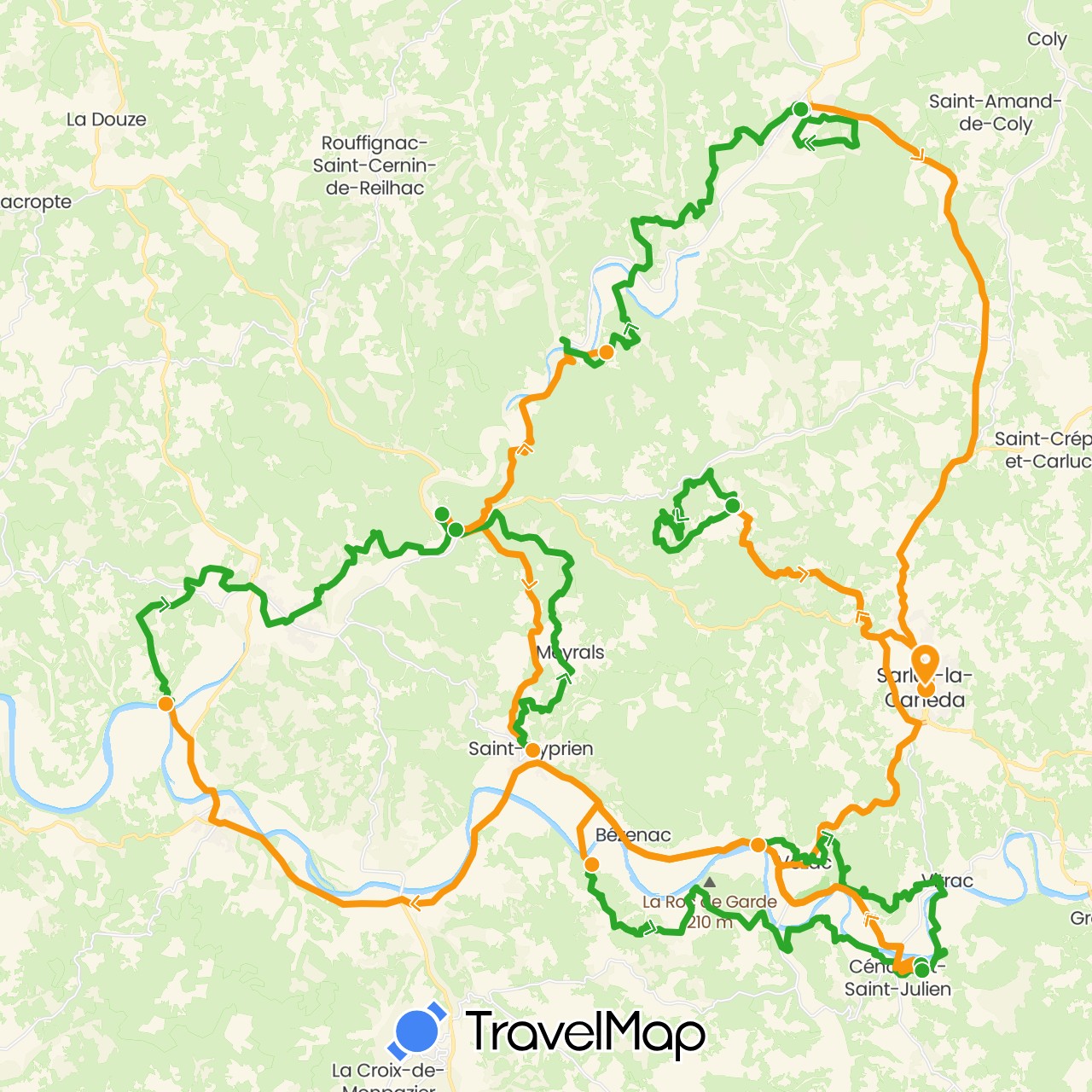 TravelMap itinerary: walking, transfers in France (Europe)