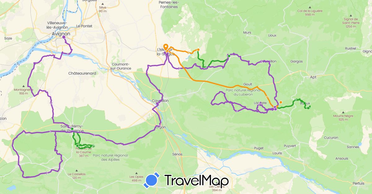 TravelMap itinerary: driving, walking, transfers, cycling in France (Europe)