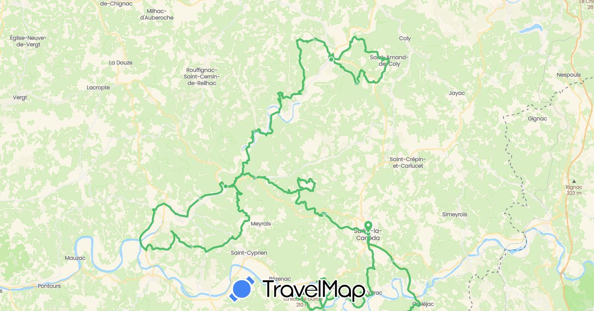 TravelMap itinerary: driving, cycling in France (Europe)