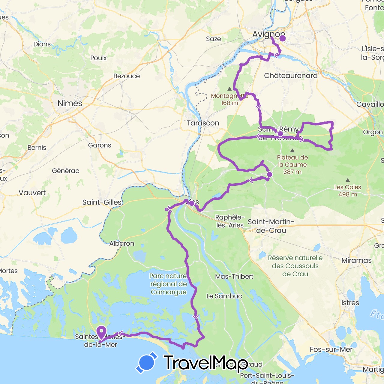 TravelMap itinerary: driving, cycling in France (Europe)