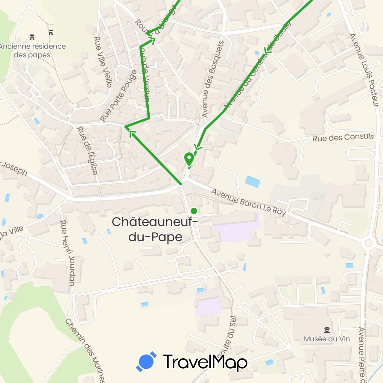 TravelMap itinerary: driving, walking in France (Europe)