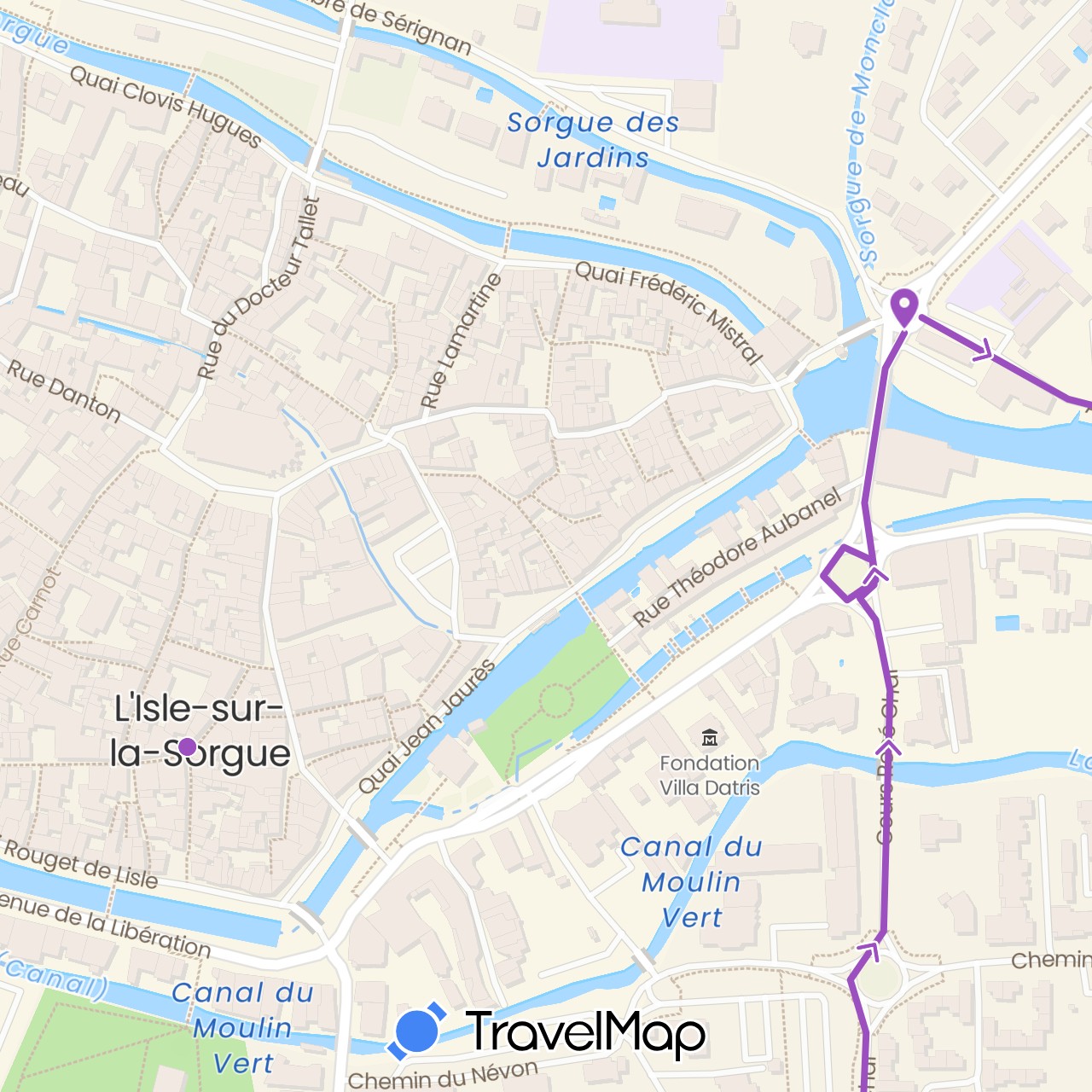 TravelMap itinerary: driving, cycling in France (Europe)