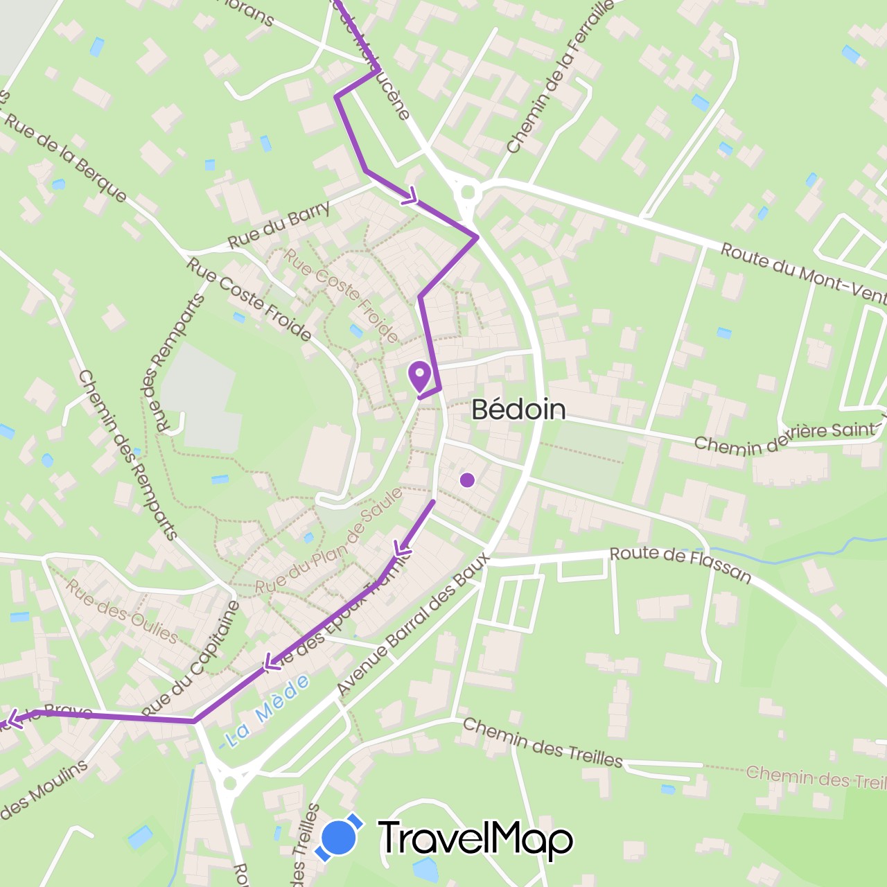 TravelMap itinerary: driving, cycling in France (Europe)